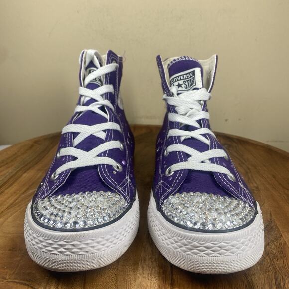 Converse Chuck Taylor All Star Womens Purple Glitter Studded Size 8.5 Shoes - Picture 4 of 10